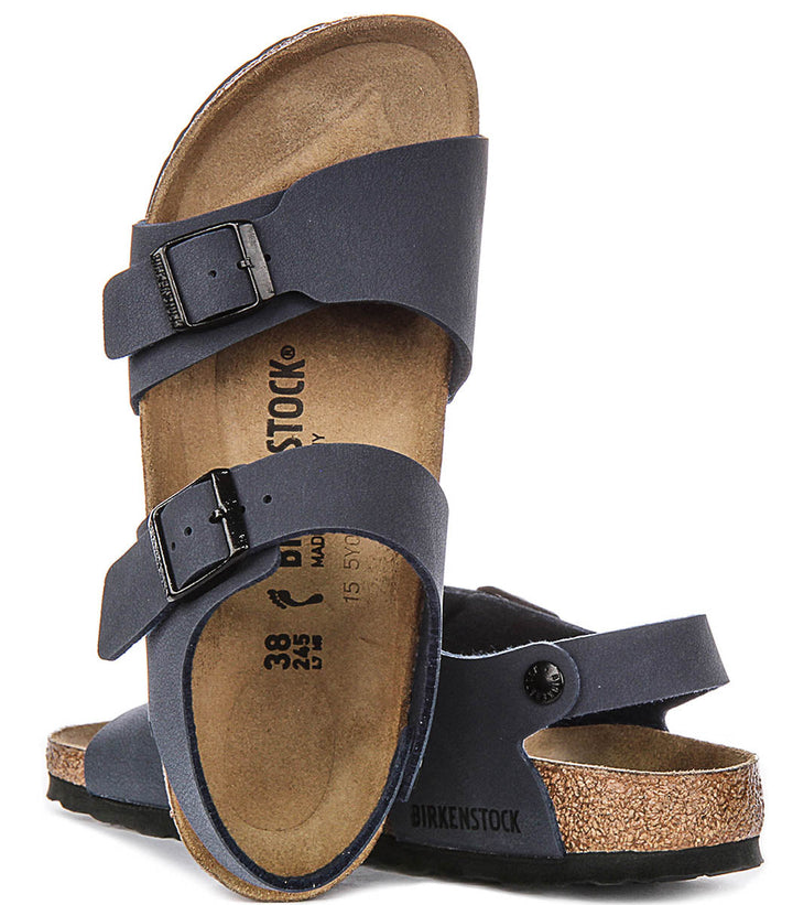 Birkenstock New York Shoes | Navy signature Birkenstock upper material for Kids - Narrow Fit
