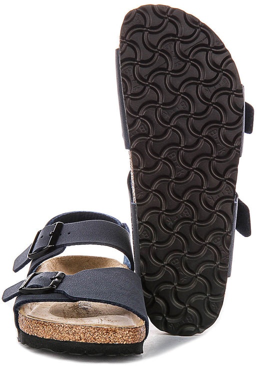 Scarpe Birkenstock New York | materiale della tomaia originale Birkenstock blu navy per bambini - calzata stretta