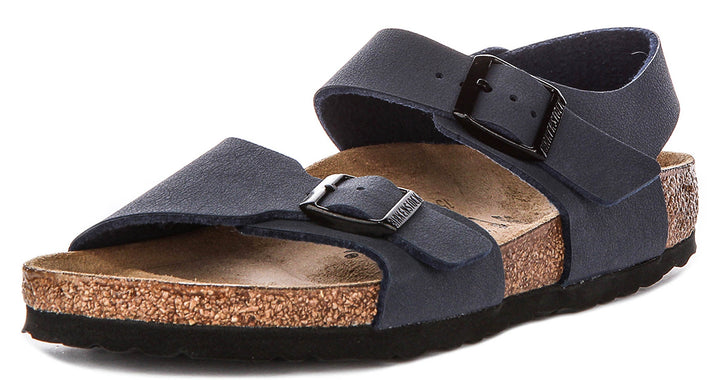 Birkenstock New York Shoes | Navy signature Birkenstock upper material for Kids - Narrow Fit
