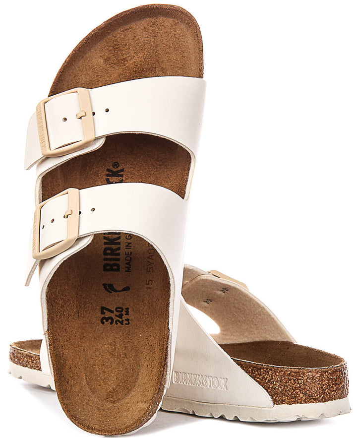 Birkenstock Arizona Sandals | Off White Birko-Flor for Women - Narrow Fit