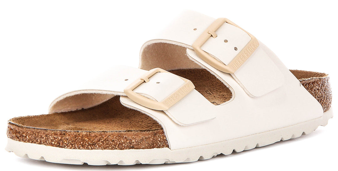 Birkenstock Arizona Sandals | Off White Birko-Flor for Women - Narrow Fit