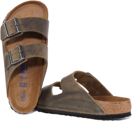 Birkenstock Arizona Sandals | Olive nubuck leather for Women