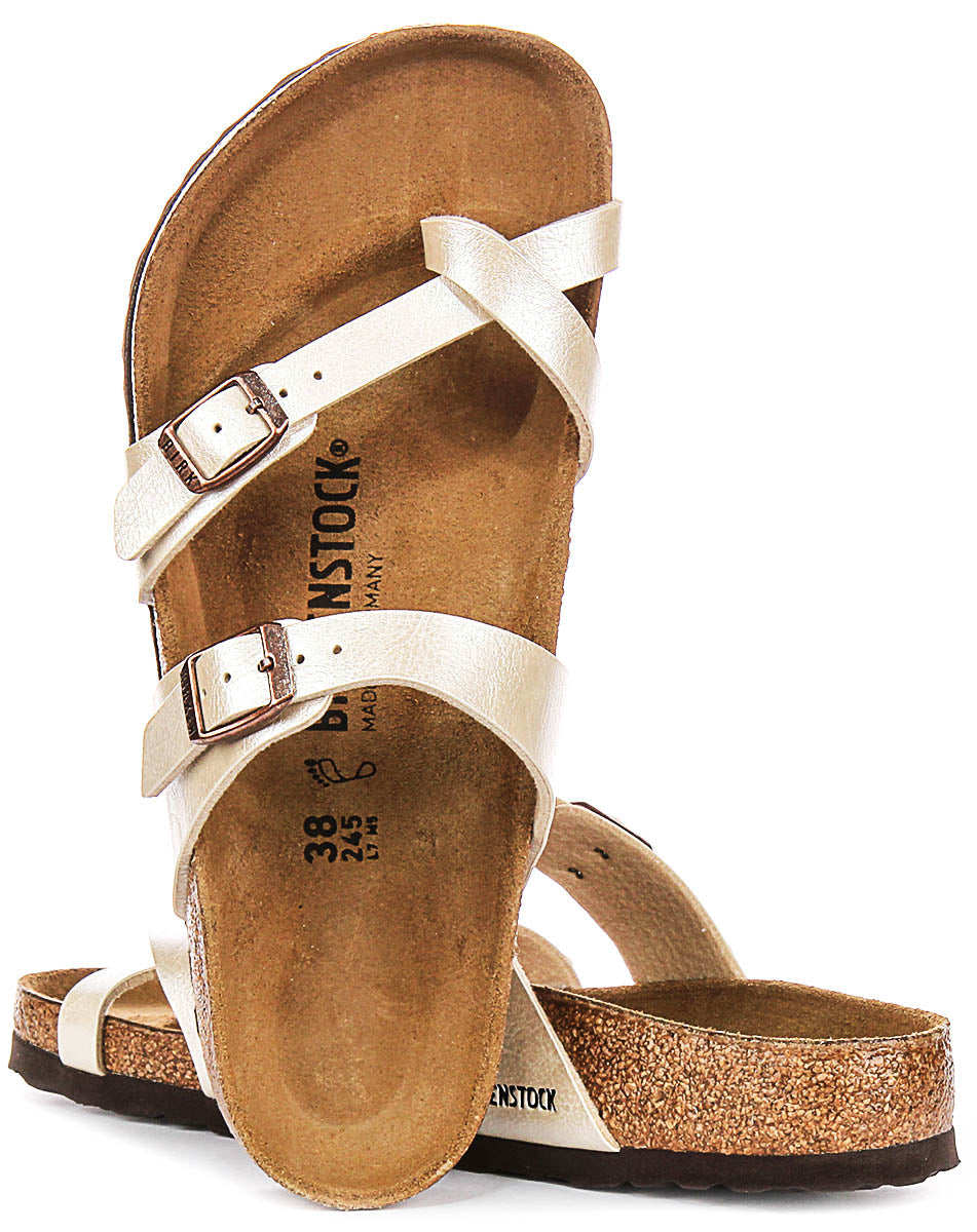 Birkenstock Mayari Sandals | Pearl White Birko-Flor - Metallic Finish for Women
