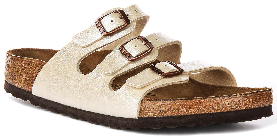 Birkenstock Florida Sandals | Pearl White Birko-Flor for Women - Regular Fit