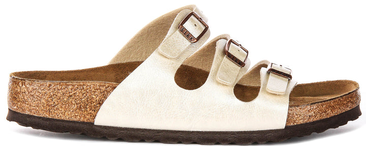 Birkenstock Florida Sandals | Pearl White Birko-Flor for Women - Regular Fit