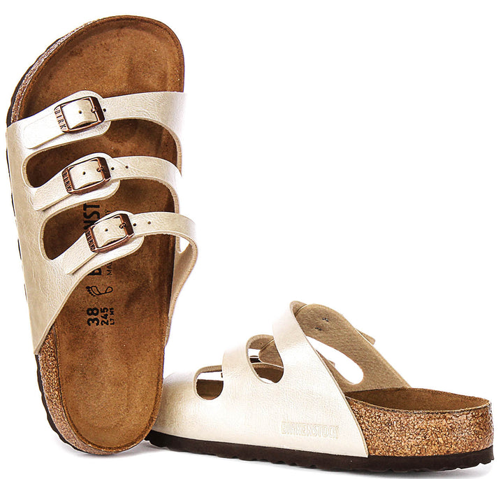 Birkenstock Florida Sandals | Pearl White Birko-Flor for Women - Regular Fit