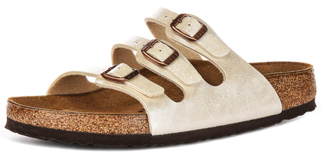 Birkenstock Florida-sandalen | parelwitte Birko-Flor voor dames - normale pasvorm