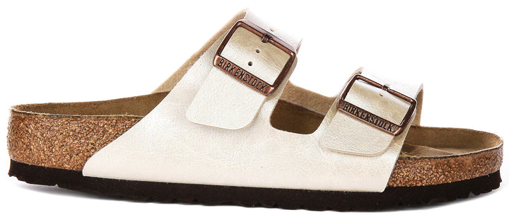 Birkenstock Arizona Sandals | Pearl White Birko-Flor for Women - Regular Fit