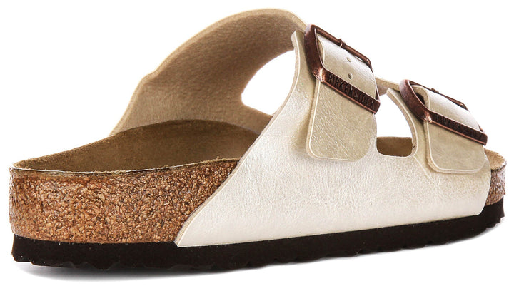 Birkenstock Arizona Sandals | Pearl White Birko-Flor for Women - Regular Fit