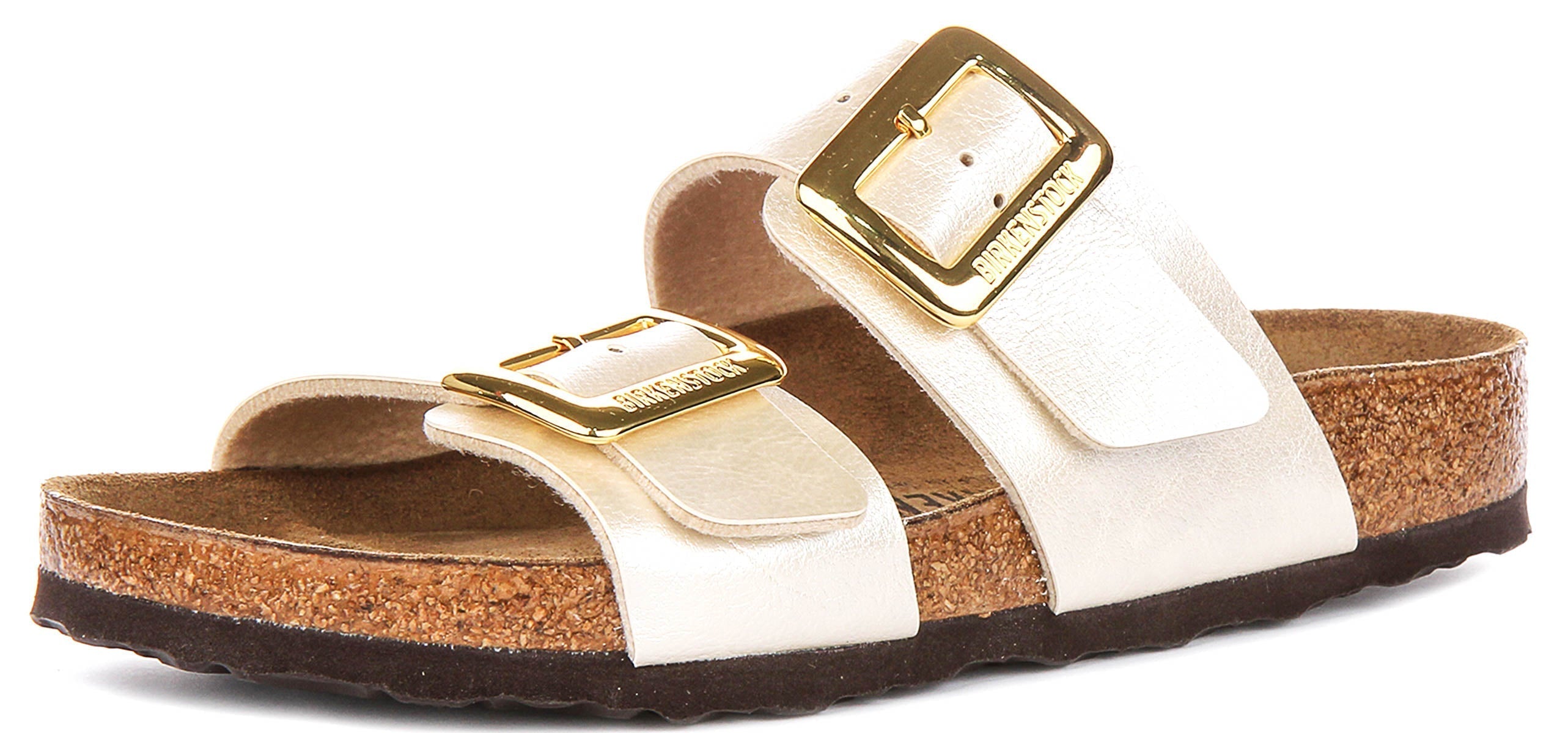 Zoccoli Birkenstock Sydney Cushion | Birko-Flor bianco perla da donna - calzata regolare