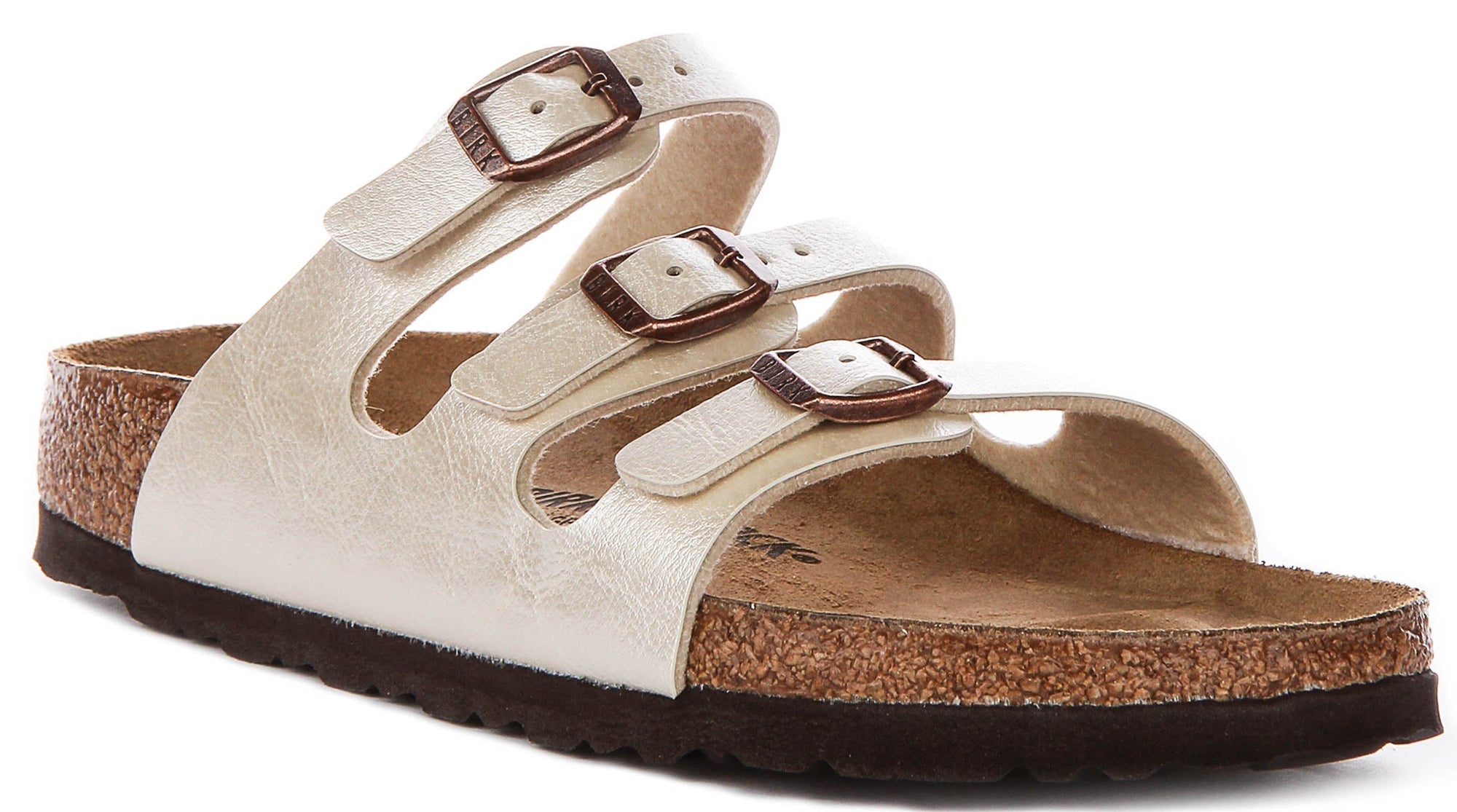 Sandali Birkenstock Florida | Birko-Flor bianco perla da donna - calzata stretta