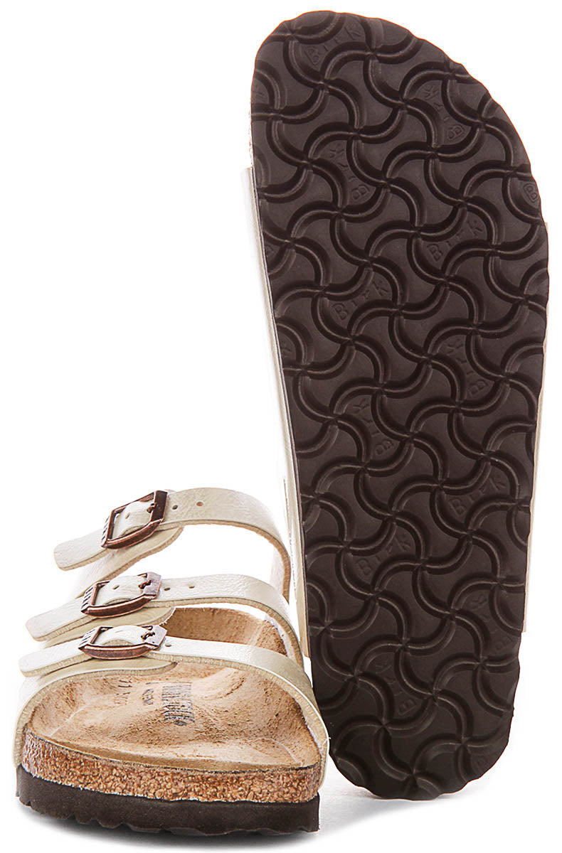 Birkenstock Florida Sandals | Pearl White Birko-Flor for Women - Narrow Fit