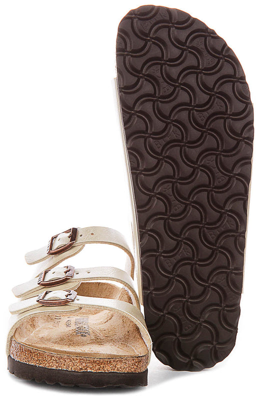 Birkenstock Florida Sandals | Pearl White Birko-Flor for Women - Narrow Fit