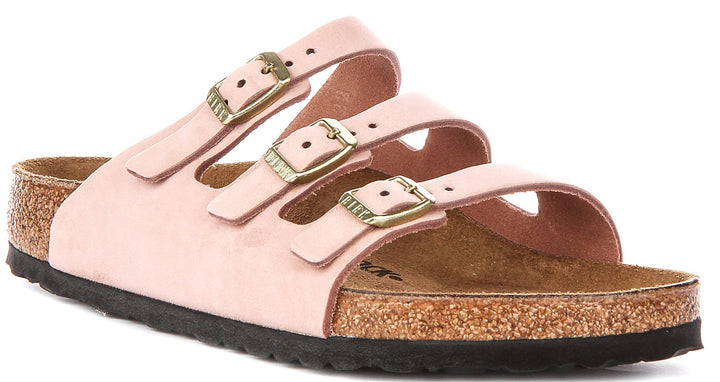 Birkenstock Florida Sandals | Pink nubuck leather for Women - Regular Fit