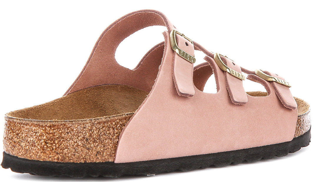 Birkenstock Florida Sandals | Pink nubuck leather for Women - Regular Fit
