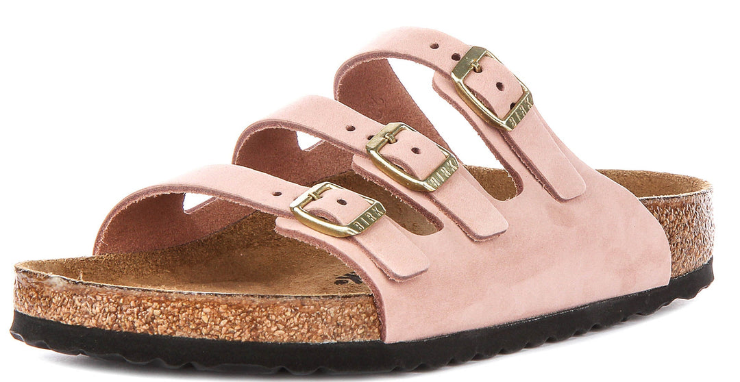 Birkenstock Florida Sandals | Pink nubuck leather for Women - Regular Fit