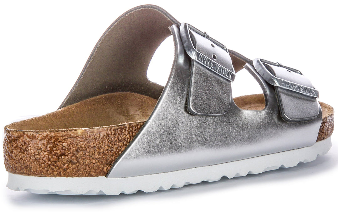 Birkenstock Arizona Sandals | Silver genuine leather for Women