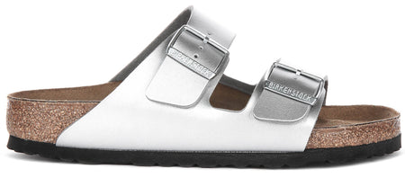 Birkenstock Arizona Sandals | Silver Birko-Flor for Women - Regular Fit