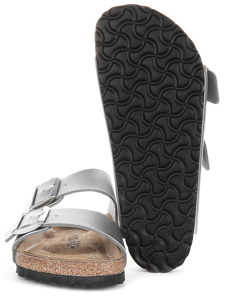 Birkenstock Arizona Sandals | Silver Birko-Flor for Women - Regular Fit
