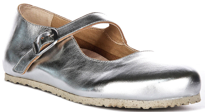 Birkenstock Tracy Shoes | Silver signature Birkenstock upper material for Men and Women