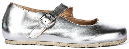 Scarpe Birkenstock Tracy | Tomaia argentata in materiale caratteristico Birkenstock per uomo e donna