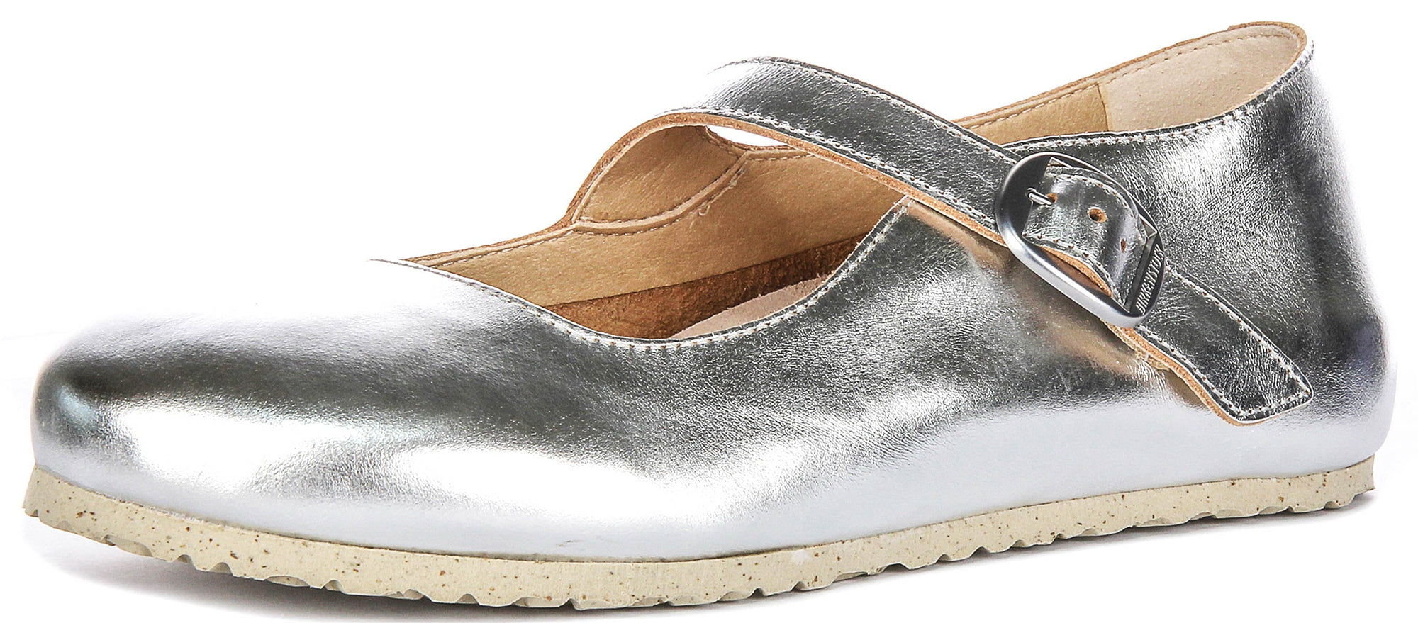 Scarpe Birkenstock Tracy | Tomaia argentata in materiale caratteristico Birkenstock per uomo e donna