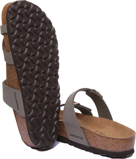 Sandali Birkenstock Mayari | Birko-Flor color pietra - finitura metallizzata da donna