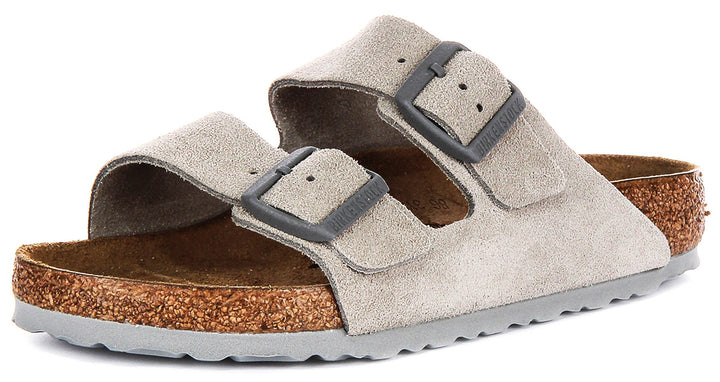 Birkenstock Arizona Sandals | Stone Birko-Flor for Women - Regular Fit