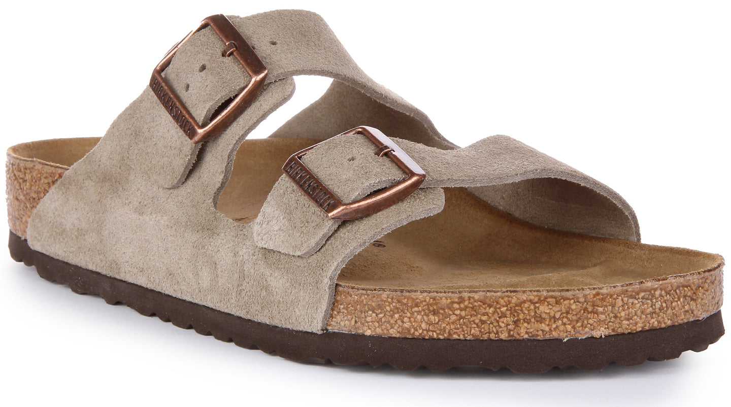 Sandali Birkenstock Arizona | Pelle scamosciata color tortora da uomo e donna