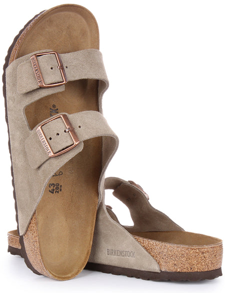 Sandali Birkenstock Arizona | Pelle scamosciata color tortora da uomo e donna