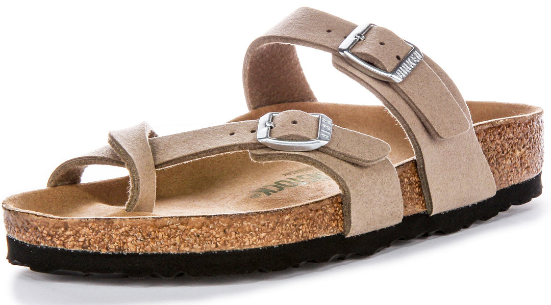 Birkenstock Mayari Sandals | Taupe Birko-Flor - Vegan-Friendly for Men and Women