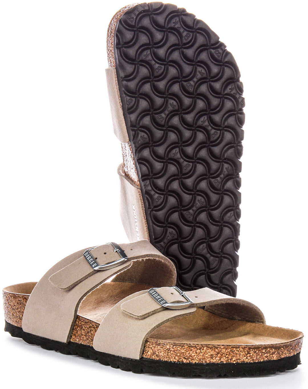Birkenstock Sydney Clogs | Taupe Birko-Flor - Vegan-Friendly for Women
