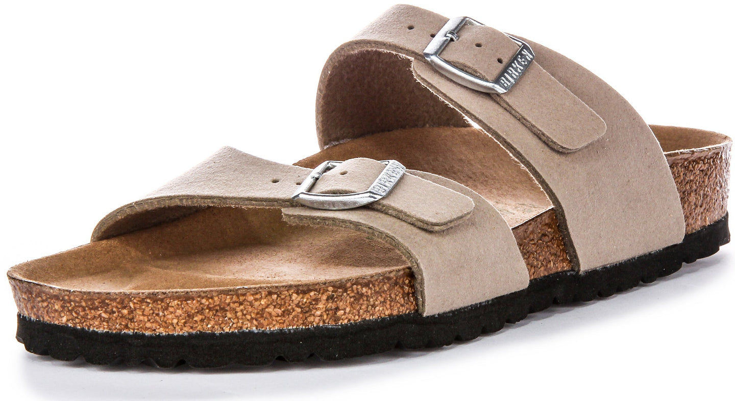 Zoccoli Birkenstock Sydney | Birko-Flor color tortora - Adatto ai vegani, da donna