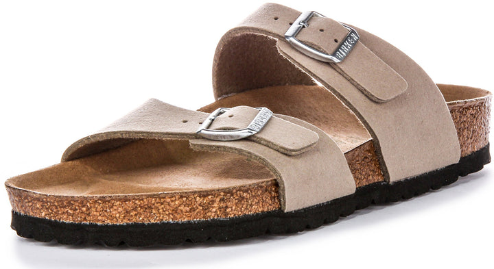 Birkenstock Sydney Clogs | Taupe Birko-Flor - Vegan-Friendly for Women