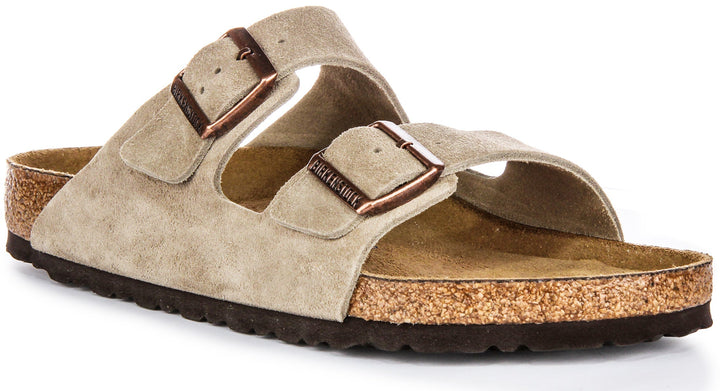 Birkenstock Arizona Sandals | Taupe suede leather - Soft Footbed for Men and Women