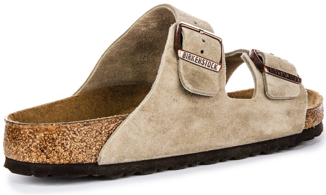 Birkenstock Arizona Sandals | Taupe suede leather - Soft Footbed for Men and Women