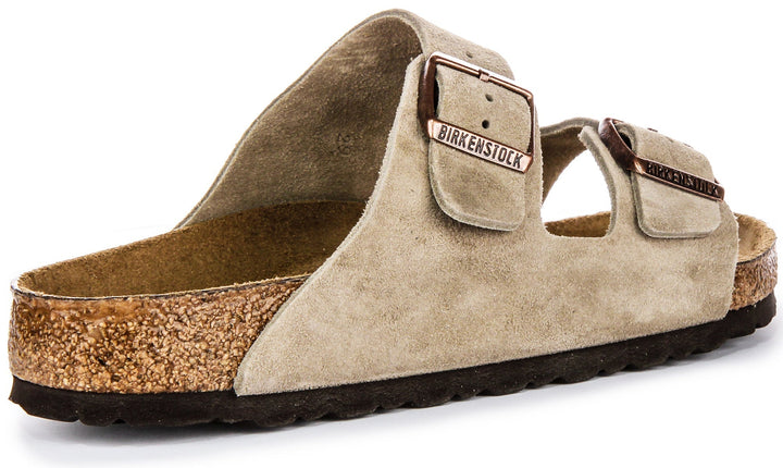 Birkenstock Arizona Sandals | Taupe suede leather - Soft Footbed for Men and Women