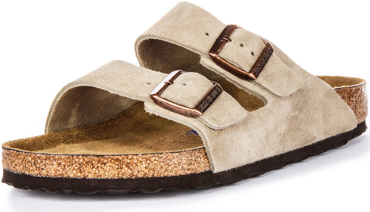 Birkenstock Arizona Sandals | Taupe suede leather - Soft Footbed for Men and Women