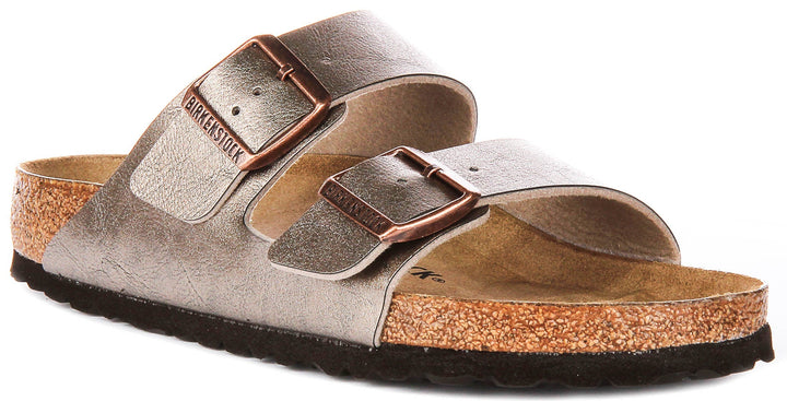 Birkenstock Arizona Sandals | Taupe Birko-Flor for Women - Regular Fit