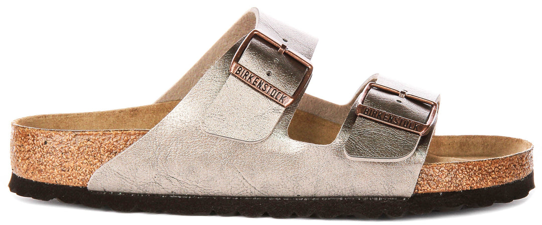 Birkenstock Arizona Sandals | Taupe Birko-Flor for Women - Regular Fit