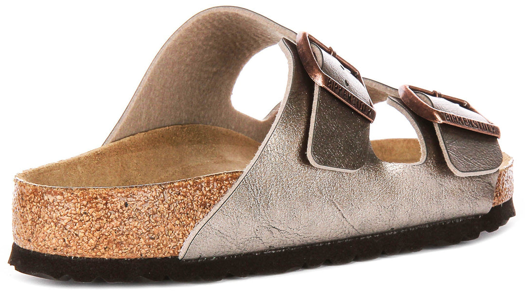 Birkenstock Arizona Sandals | Taupe Birko-Flor for Women - Regular Fit