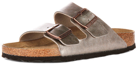 Birkenstock Arizona Sandals | Taupe Birko-Flor for Women - Regular Fit