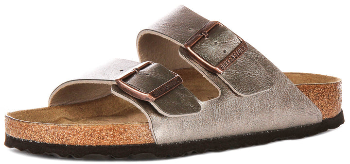 Birkenstock Arizona Sandals | Taupe Birko-Flor for Women - Regular Fit