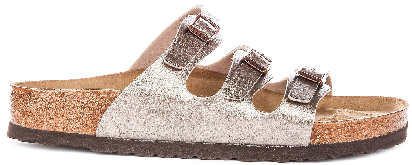 Sandalias Birkenstock Florida | Birko-Flor color topo, para mujer, horma regular