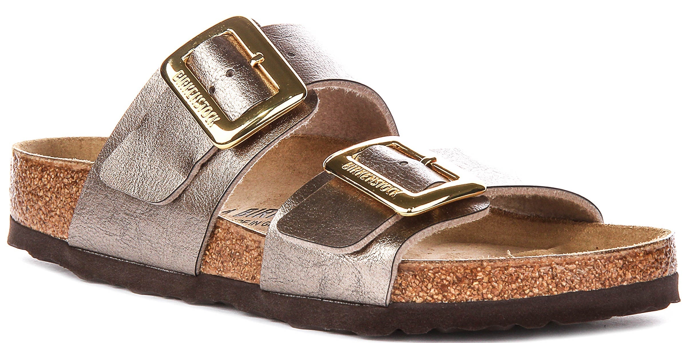 Zoccoli Birkenstock Sydney Cushion | Pelle scamosciata color tortora da donna - calzata regolare