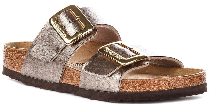 Birkenstock Sydney Cushion Clogs | Taupe suede leather for Women - Regular Fit