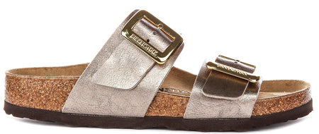 Zoccoli Birkenstock Sydney Cushion | Pelle scamosciata color tortora da donna - calzata regolare