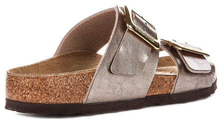 Zoccoli Birkenstock Sydney Cushion | Pelle scamosciata color tortora da donna - calzata regolare