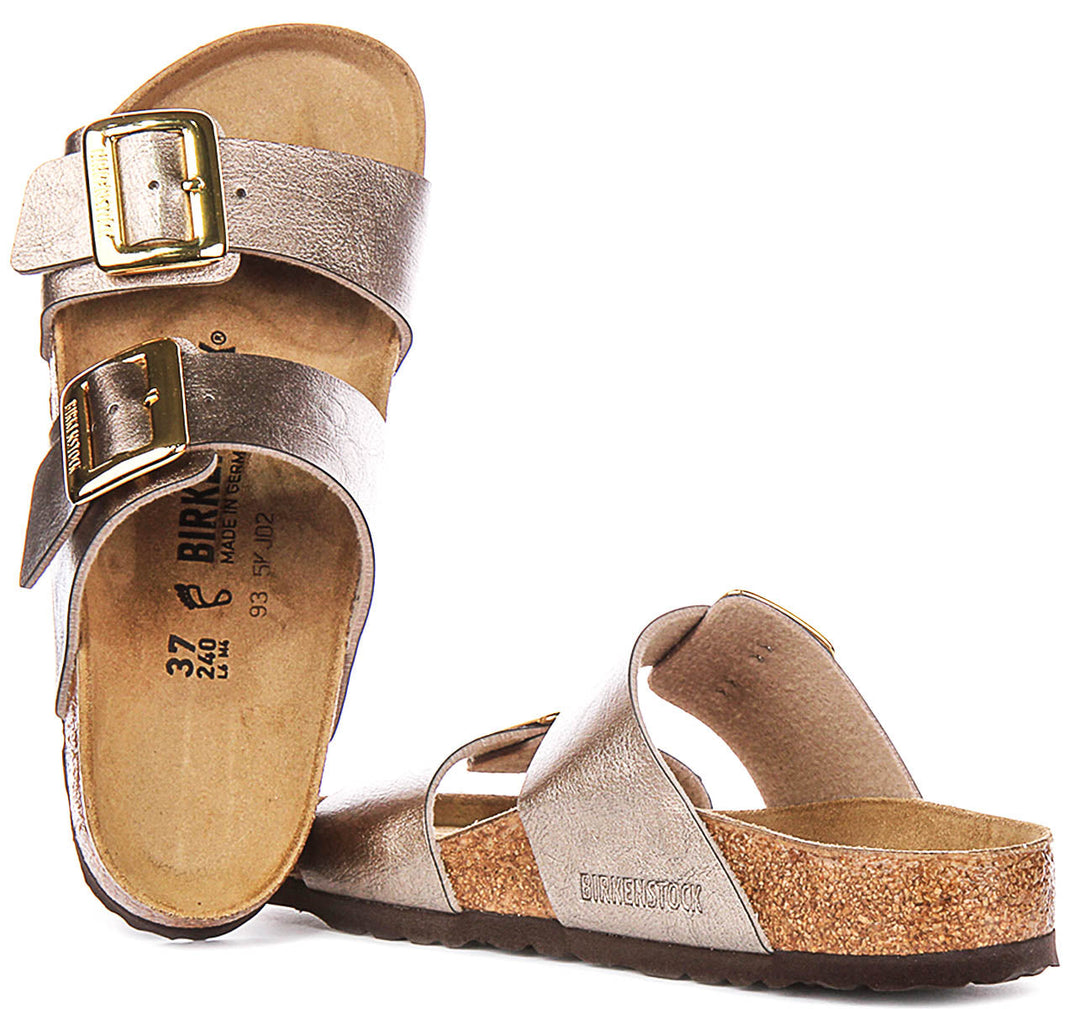 Birkenstock Sydney Cushion Clogs | Taupe suede leather for Women - Regular Fit