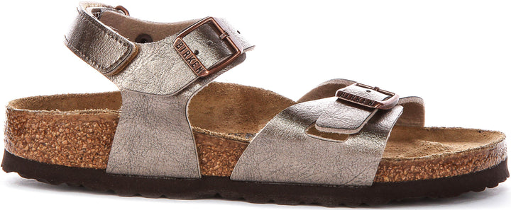 Birkenstock Rio Sandals | Taupe Birko-Flor for Kids - Narrow Fit